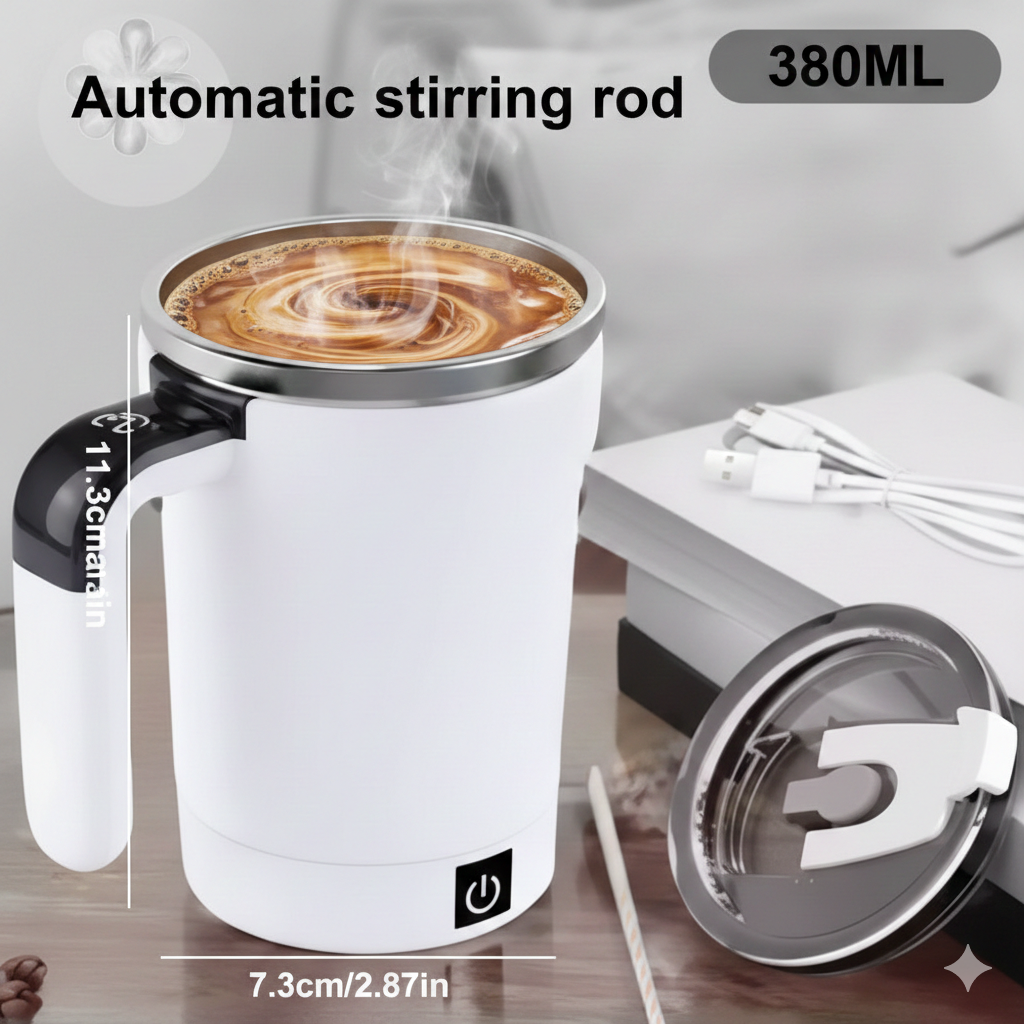 Sag Löffeln Lebewohl – Die intelligente 380 ml Self-Stirring Mug für Kaffee, Tee & mehr!